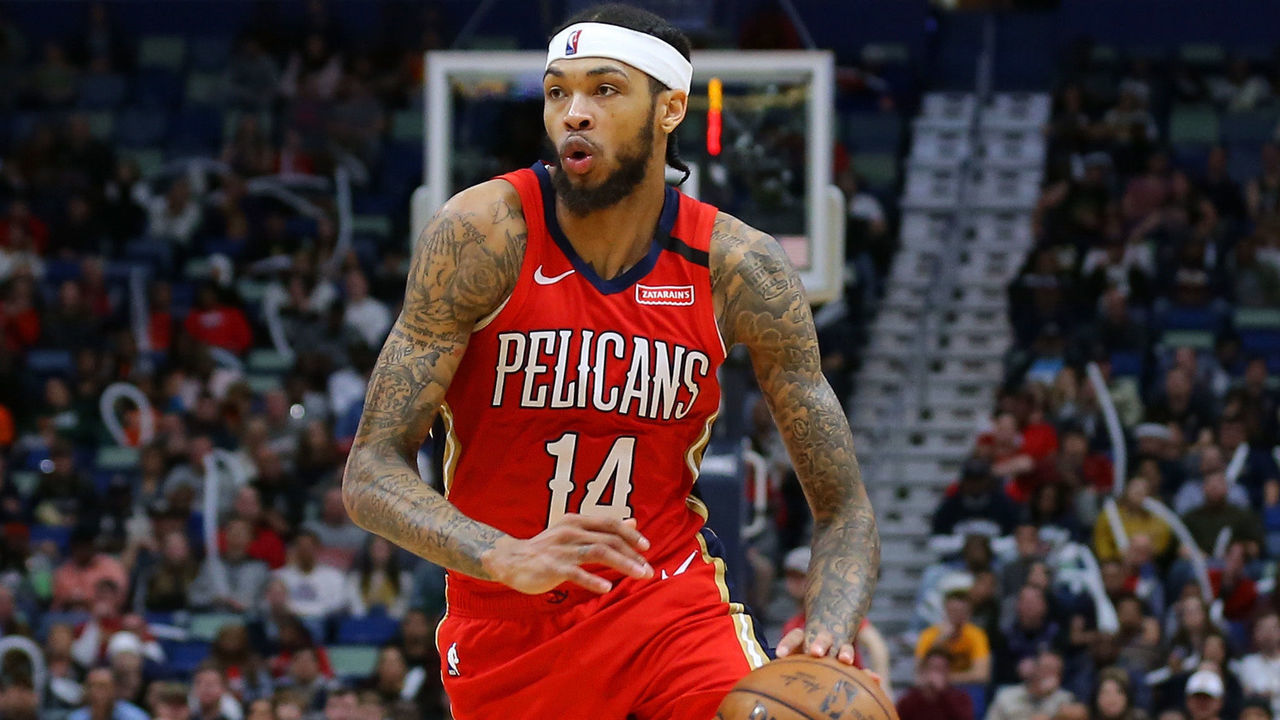 NEW ORLEANS, LOUISIANA - JANUARY 06: Brandon Ingram #14 of the New Orleans Pelicans drives with the ball against the Utah Jazz during a game at the Smoothie King Center on January 06, 2020 in New Orleans, Louisiana.