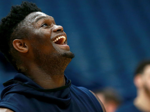 NEW ORLEANS, LOUISIANA - JANUARY 08: Zion Williamson #1 of the New Orleans Pelicans stands on the court priro to the start of a NBA game against the Chicago Bulls at Smoothie King Center on January 08, 2020 in New Orleans, Louisiana.