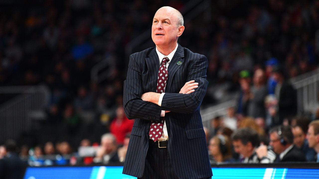 SAN JOSE, CA - MARCH 22: Mississippi State head coach Ben Howland looks on during the game between the Mississippi State Bulldogs and the Liberty Flames in their NCAA Division I Men's Basketball Championship first round game on March 22, 2019, at SAP Center at San Jose in San Jose, CA.