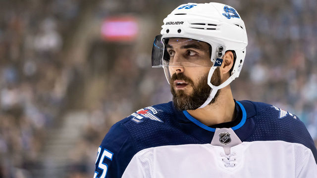 TORONTO, ON - JANUARY 8: Mathieu Perreault #85 of the Winnipeg Jets looks on against the Toronto Maple Leafs during the third period at the Scotiabank Arena on January 8, 2020 in Toronto, Ontario, Canada.