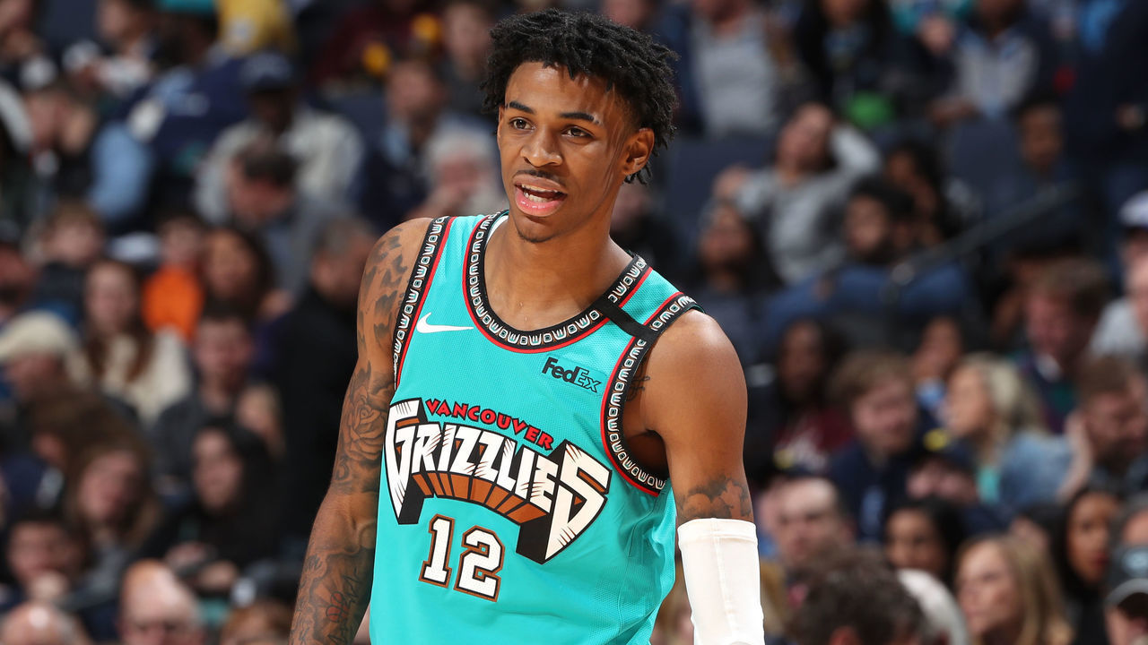 MEMPHIS, TN - JANUARY 17: Ja Morant #12 of the Memphis Grizzlies looks on during the game against the Cleveland Cavaliers on January 17, 2020 at FedExForum in Memphis, Tennessee. Mandatory Copyright Notice: Copyright 2020 NBAE