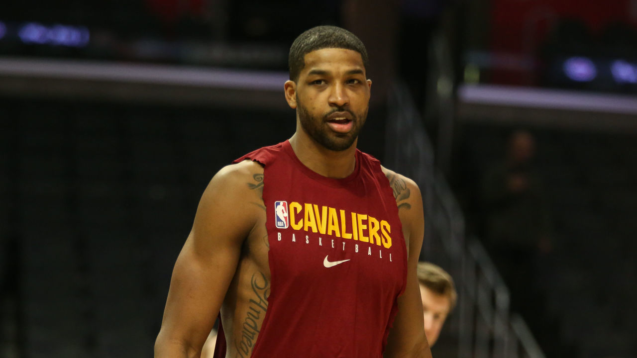 LOS ANGELES, CA - JANUARY 14: Cleveland Cavaliers center Tristan Thompson (13) before the Cleveland Cavaliers vs Los Angeles Clippers NBA basketball game on January 14, 2020, at Staples Center in Los Angeles, CA.