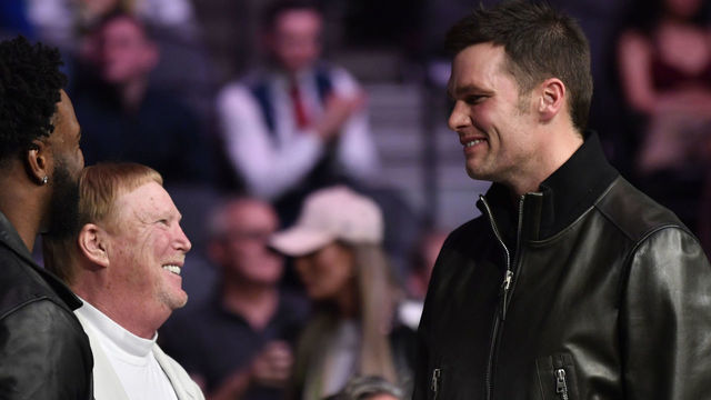 LAS VEGAS, NEVADA - JANUARY 18: (L-R) Mark Davis and Tom Brady attend the UFC 246 event at T-Mobile Arena on January 18, 2020 in Las Vegas, Nevada.