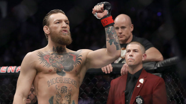 LAS VEGAS, NEVADA - JANUARY 18: Conor McGregor reacts before taking on Donald Cerrone in their welterweight bout during UFC246 at T-Mobile Arena on January 18, 2020 in Las Vegas, Nevada.
