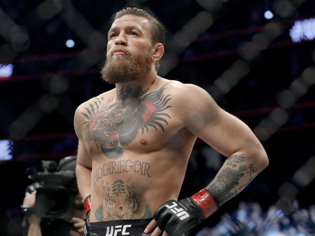 LAS VEGAS, NEVADA - JANUARY 18: Conor McGregor reacts before taking on Donald Cerrone in their welterweight bout during UFC246 at T-Mobile Arena on January 18, 2020 in Las Vegas, Nevada.