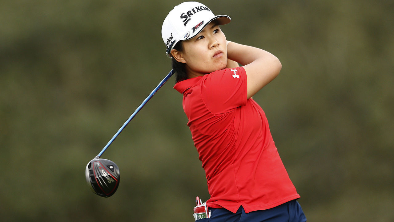 LAKE BUENA VISTA, FLORIDA - JANUARY 19: Nasa Hataoka of Japan plays her shot from the 17th tee during the final round of the Diamond Resorts Tournament of Champions at Tranquilo Golf Course at Four Seasons Golf and Sports Club Orlando on January 19, 2020 in Lake Buena Vista, Florida.
