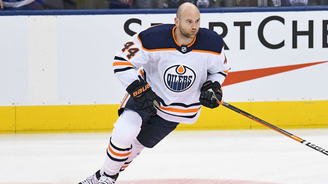 TORONTO, ON - JANUARY 06: Edmonton Oilers Right Wing Zack Kassian (44) in warmups prior to the regular season NHL game between the Edmonton Oilers and Toronto Maple Leafs on January 6, 2020 at Scotiabank Arena in Toronto, ON.
