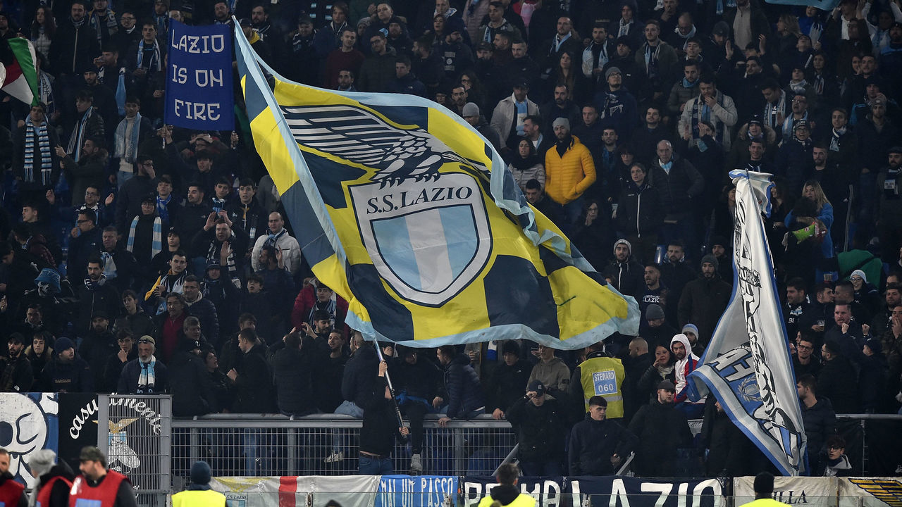 ROME, ITALY - JANUARY 11: Fans of SS Lazio celebrate the victory after the Serie A match between SS Lazio and SSC Napoli at Stadio Olimpico on January 11, 2020 in Rome, Italy.