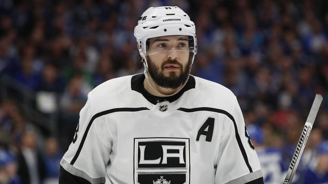TAMPA, FL - JANUARY 14: Los Angeles Kings defenseman Drew Doughty (8) during the NHL game between the Los Angeles Kings and Tampa Bay Lightning on January 14, 2020 at Amalie Arena in Tampa, FL.