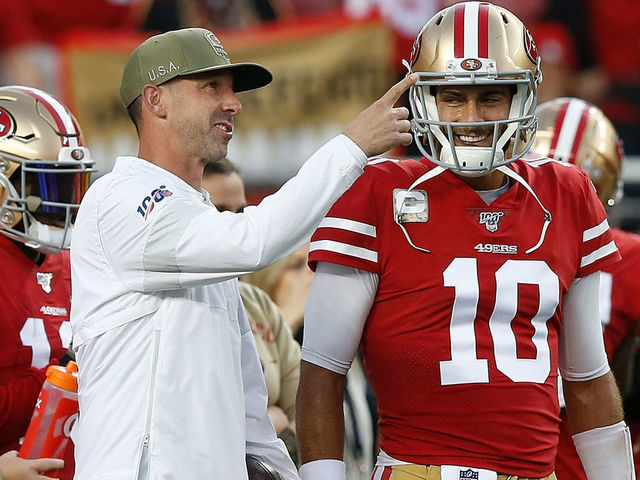 San Francisco 49ers head coach Kyle Shanahan defended quarterback Jimmy  Garoppolo