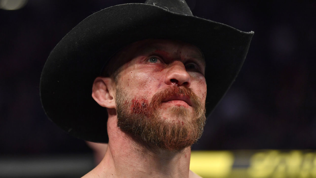 LAS VEGAS, NEVADA - JANUARY 18: Donald Cerrone stands in the octagon following his welterweight fight during the UFC 246 event at T-Mobile Arena on January 18, 2020 in Las Vegas, Nevada.