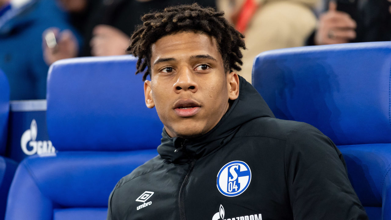 GELSENKIRCHEN, GERMANY - JANUARY 17: (BILD ZEITUNG OUT) Jean-Claire Todibo of Schalke looks on prior the Bundesliga match between FC Schalke 04 and Borussia Moenchengladbach at Veltins-Arena on January 17, 2020 in Gelsenkirchen, Germany.