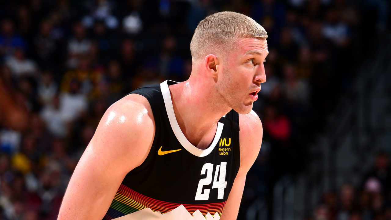 DENVER, CO - JANUARY 15: Mason Plumlee #24 of the Denver Nuggets looks on during a game against the Charlotte Hornets on January 15, 2020 at the Pepsi Center in Denver, Colorado. NOTE TO USER: User expressly acknowledges and agrees that, by downloading and/or using this Photograph, user is consenting to the terms and conditions of the Getty Images License Agreement. Mandatory Copyright Notice: Copyright 2020 NBAE