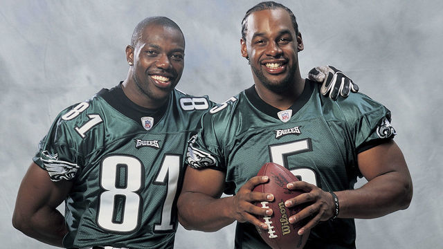 Nov 08, 2005; Philadelphia, PA, USA; ! 'Mags and TV Call for Price'! NFL Football: FILE PHOTO: Philly Eagles wide receiver TERRELL OWENS, 31, (L) has been deactivated for the remaining four games of the NFL season for 'conduct detrimental to the team.' When asked by a television interviewer if the Eagles might be undefeated if they had Brett Favre quarterbacking them rather than Donovan McNabb, Owens agreed and further contended that the Philadelphia club had not properly recognized his feat of scoring 100 career touchdowns. FILE PHOTO: Aug. 2, 2004; TERRELL OWENS and quarterback DONOVAN MCNABB (R).