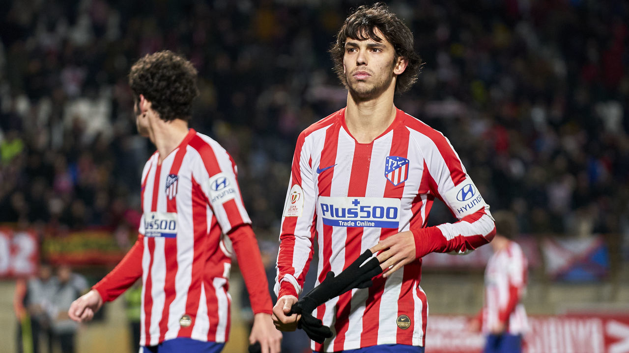 LEON, SPAIN - JANUARY 23: Joao Felix of Atletico de Madrid leaves the pitch at the end of the Copa del Rey round of 32 match between Cultural Leonesa and Atletico de Madrid at Estadio Reino de Leon on January 23, 2020 in Leon, Spain.