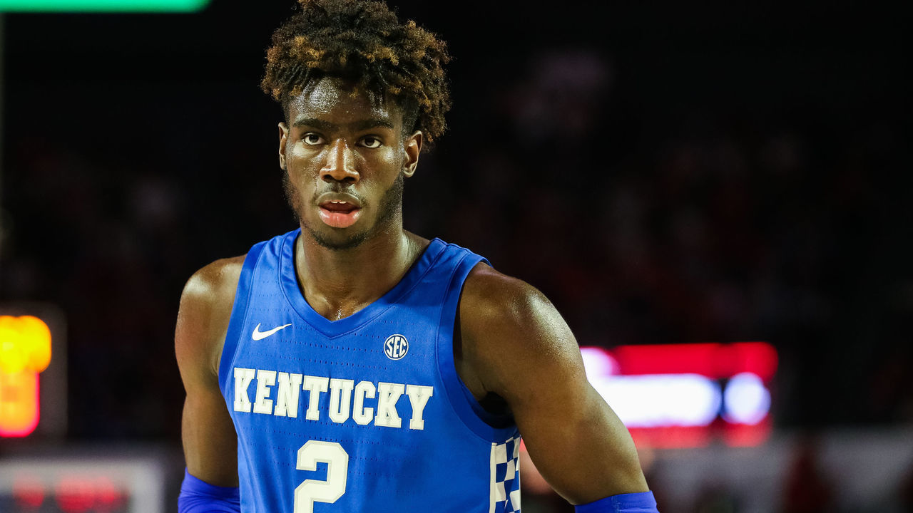 ATHENS, GA - JANUARY 7: Kahlil Whitney #2 of the Kentucky Wildcats looks on during a game against the Georgia Bulldogs at Stegeman Coliseum on January 7, 2020 in Athens, Georgia.