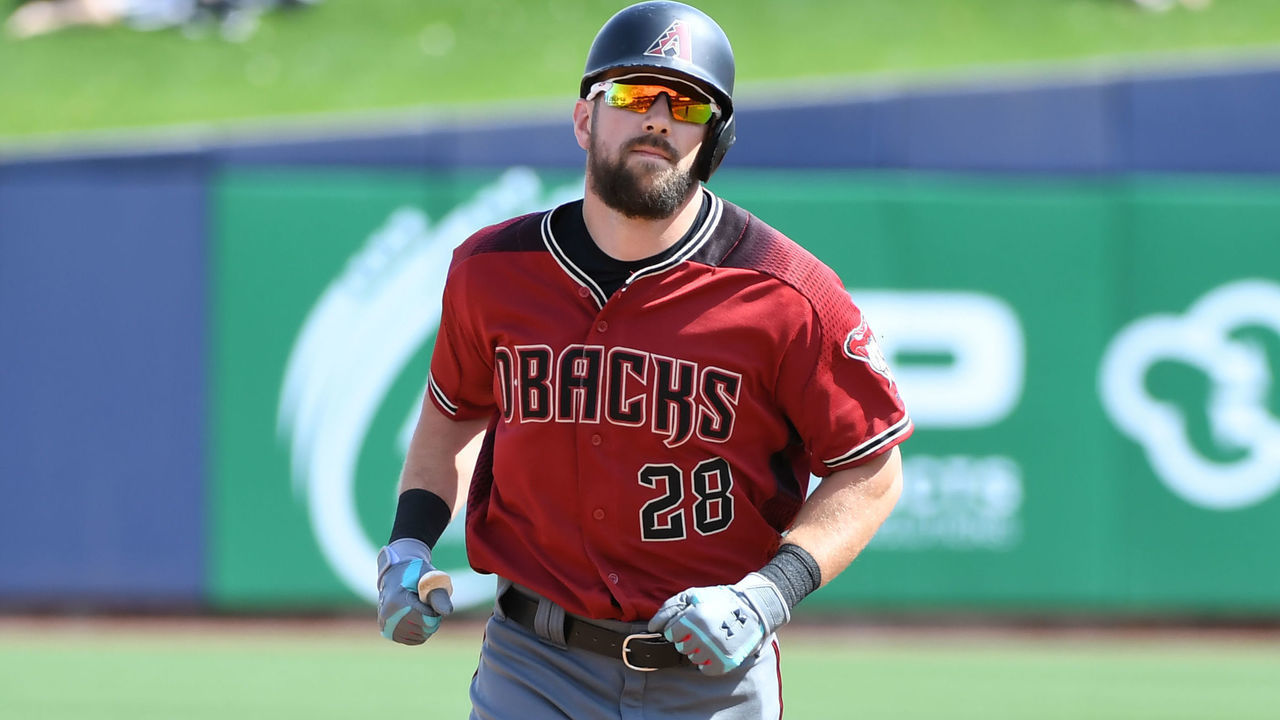 PHOENIX, ARIZONA - MARCH 06: Steven Souza Jr #28 of the Arizona Diamondbacks runs the bases after hitting a home run against the Milwaukee Brewers during the second inning of a spring training game at Maryvale Baseball Park on March 06, 2019 in Phoenix, Arizona.