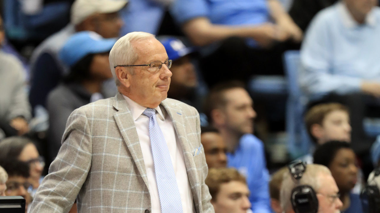 CHAPEL HILL, NORTH CAROLINA - JANUARY 25: Head coach Roy Williams of the North Carolina Tar Heels watches on against the Miami (Fl) Hurricanes during their game at Dean Smith Center on January 25, 2020 in Chapel Hill, North Carolina.