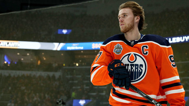 ST LOUIS, MISSOURI - JANUARY 24: Connor McDavid #97 of the Edmonton Oilers skates during the Bud Light NHL Save Streak event as part of of the 2020 NHL All-Star Skills competition at Enterprise Center on January 24, 2020 in St Louis, Missouri.