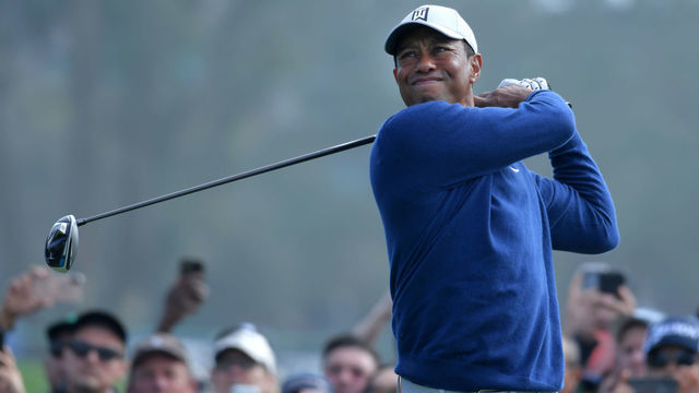 SAN DIEGO, CALIFORNIA - JANUARY 25: Tiger Woods tees off during the third round of the Farmers Insurance Open at Torrey Pines South on January 25, 2020 in San Diego, California.