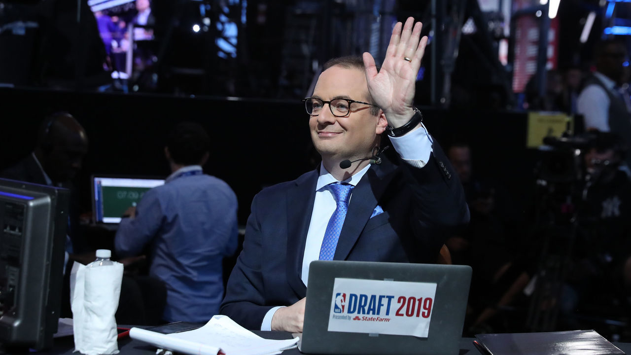 BROOKLYN, NY - JUNE 20: Reporter Adrien Wojnarowski attends the 2019 NBA Draft on June 20, 2019 at Barclays Center in Brooklyn, New York. Mandatory Copyright Notice: Copyright 2019 NBAE