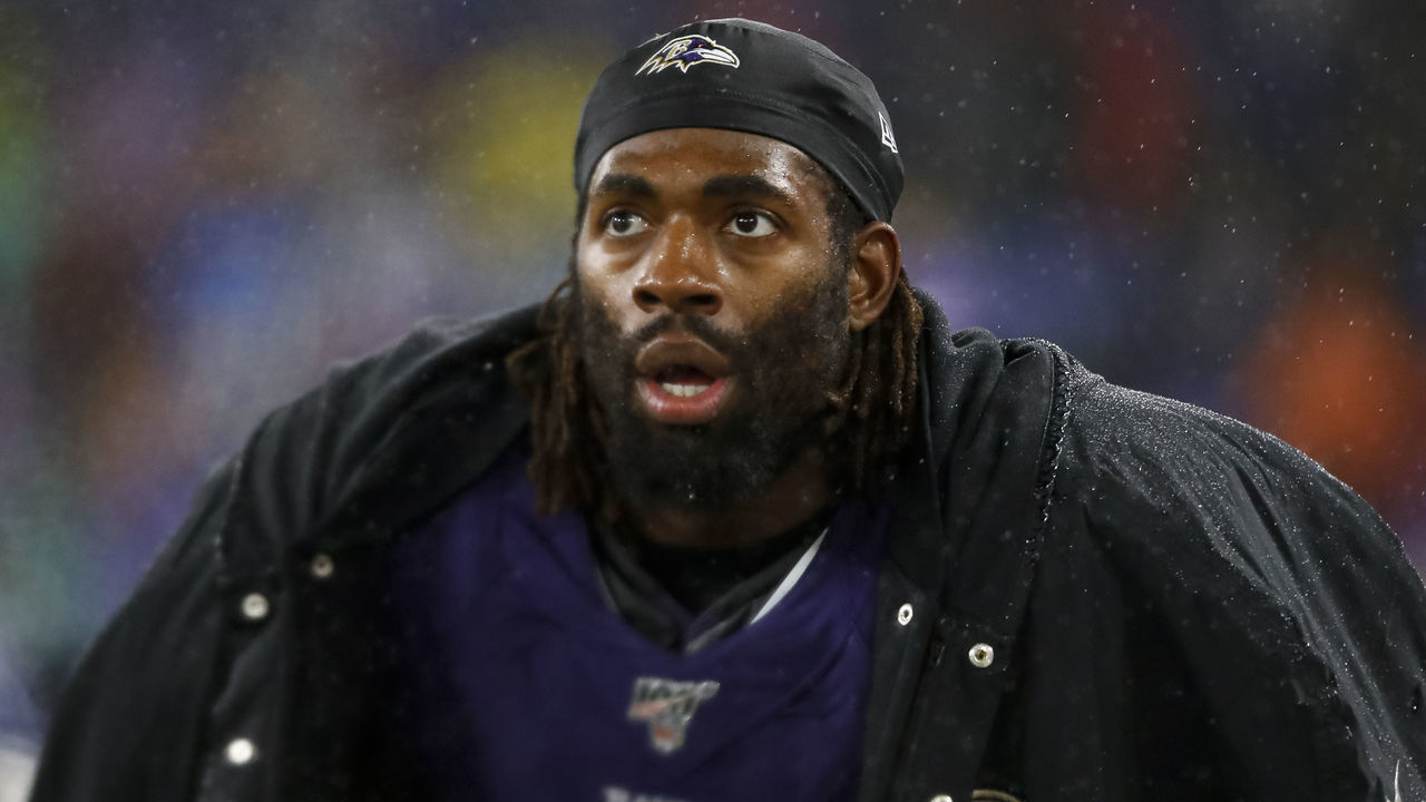 BALTIMORE, MD - DECEMBER 29: Matt Judon #99 of the Baltimore Ravens looks on during the second half of the game against the Pittsburgh Steelers at M&T Bank Stadium on December 29, 2019 in Baltimore, Maryland.