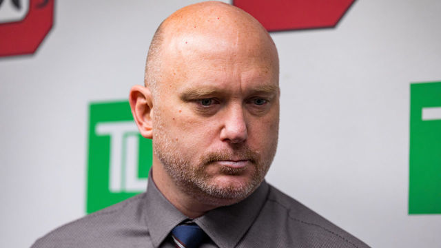 OTTAWA, ON - JANUARY 26: Ottawa 67's Head Coach Andre Tourigny talks to the media after Ontario Hockey League action between the Saginaw Spirit and Ottawa 67's on January 26, 2020, at TD Place Arena in Ottawa, ON, Canada.