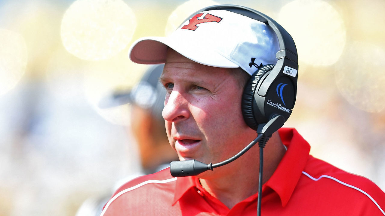 MORGANTOWN, WV - SEPTEMBER 10: Head coach Bo Pelini of the Youngstown State Penguins looks on during the game against the West Virginia Mountaineers at Mountaineer Field on September 10, 2016 in Morgantown, West Virginia.