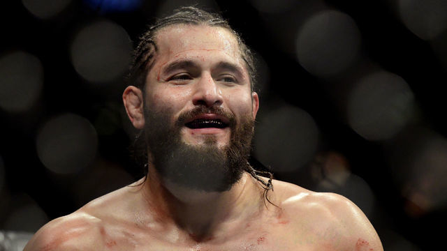 NEW YORK, NEW YORK - NOVEMBER 02: Jorge Masvidal of the United States fights against Nate Diaz (not pictured) of the United States in the Welterweight "BMF" championship bout during UFC 244 at Madison Square Garden on November 02, 2019 in New York City.