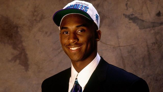 NEW YORK - JUNE 26: Kobe Bryant poses for a portrait after being selected by the Charlotte Hornets in the first round of the 1996 NBA Draft on June 26, 1996 at Madison Square Garden in New York, New York. NOTE TO USER: User expressly acknowledges that, by downloading and or using this photograph, User is consenting to the terms and conditions of the Getty Images License agreement. Mandatory Copyright Notice: Copyright 1996 NBAE