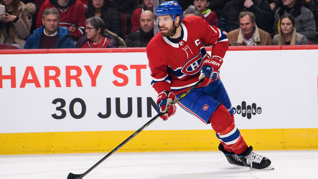 MONTREAL, QC - JANUARY 13: Shea Weber (6) of the Montreal Canadiens skates with the puck during the third period of the NHL game between the Calgary Flames and the Montreal Canadiens on January 13, 2020, at the Bell Centre in Montreal, QC