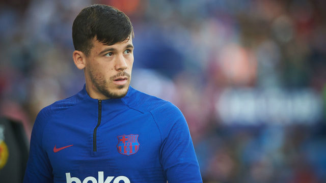 Carles Perez of FC Barcelona during the La Liga Santander match between Levante and FC Barcelona at Estadio Ciutat de Valencia on November 2, 2019 in Valencia, Spain