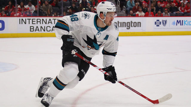 DETROIT, MICHIGAN - DECEMBER 31: Tomas Hertl #48 of the San Jose Sharks skates against the Detroit Red Wings at Little Caesars Arena on December 31, 2019 in Detroit, Michigan.