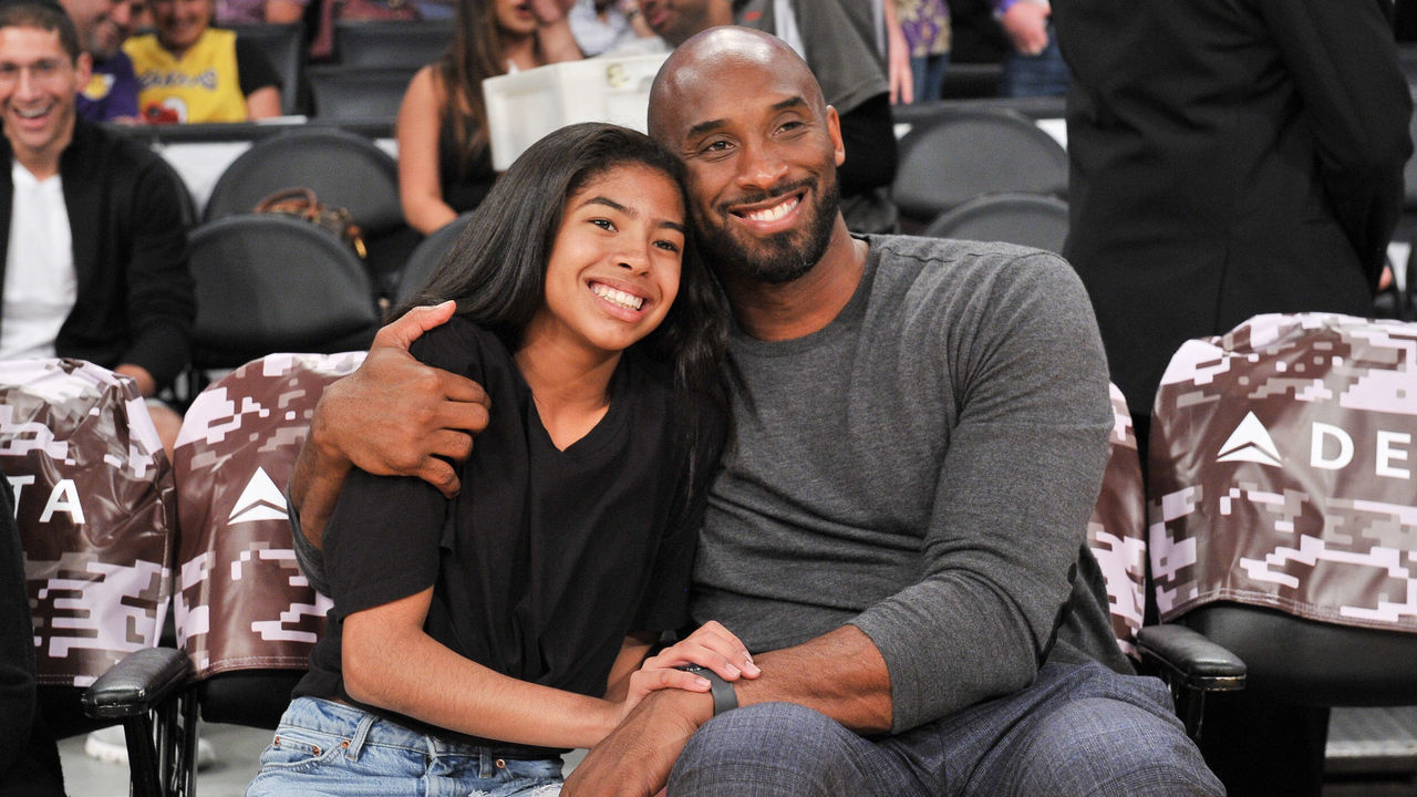 LOS ANGELES, CALIFORNIA - NOVEMBER 17: Kobe Bryant and his daughter Gianna Bryant attend a basketball game between the Los Angeles Lakers and the Atlanta Hawks at Staples Center on November 17, 2019 in Los Angeles, California.