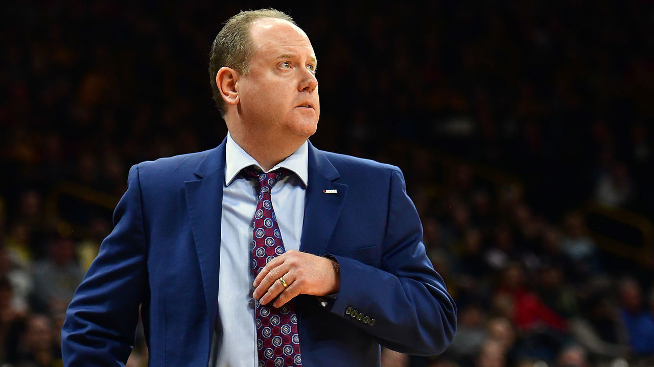 IOWA CITY. IA- JANUARY 27: Wisconsin basketball coach Greg Gard watches his team play during a Big Ten Conference game between the Wisconsin Badgers and the Iowa Hawkeyes at Carver-Hawkeye Arena, Iowa City Ia, on January 27, 2020. Photo by Keith Gillett/Icon Sportswire via Getty Images)