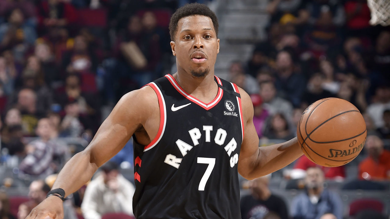 CLEVELAND, OH - JANUARY 30: Kyle Lowry #7 of the Toronto Raptors handles the ball against the Cleveland Cavaliers on January 30, 2020 at Rocket Mortgage FieldHouse in Cleveland, Ohio. NOTE TO USER: User expressly acknowledges and agrees that, by downloading and/or using this Photograph, user is consenting to the terms and conditions of the Getty Images License Agreement. Mandatory Copyright Notice: Copyright 2020 NBAE