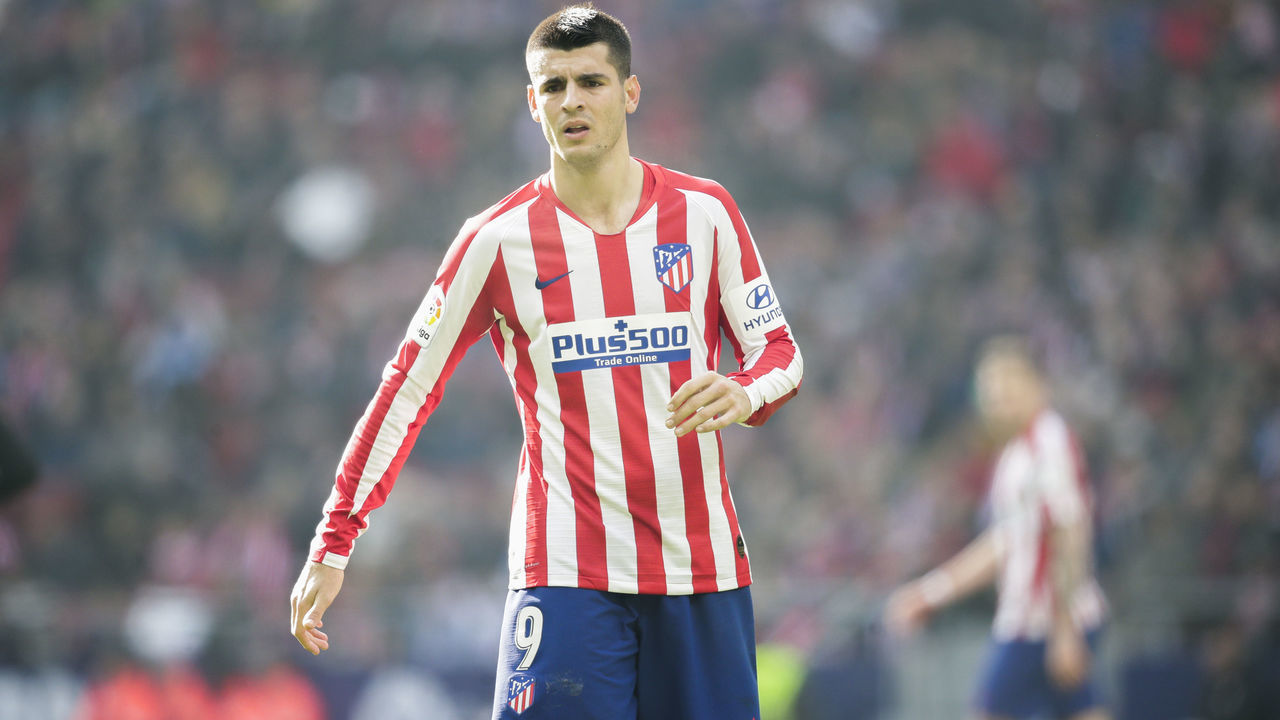 MADRID, SPAIN - JANUARY 26: Alvaro Morata of Atletico Madrid during the La Liga Santander match between Atletico Madrid v Leganes at the Estadio Wanda Metropolitano on January 26, 2020 in Madrid Spain
