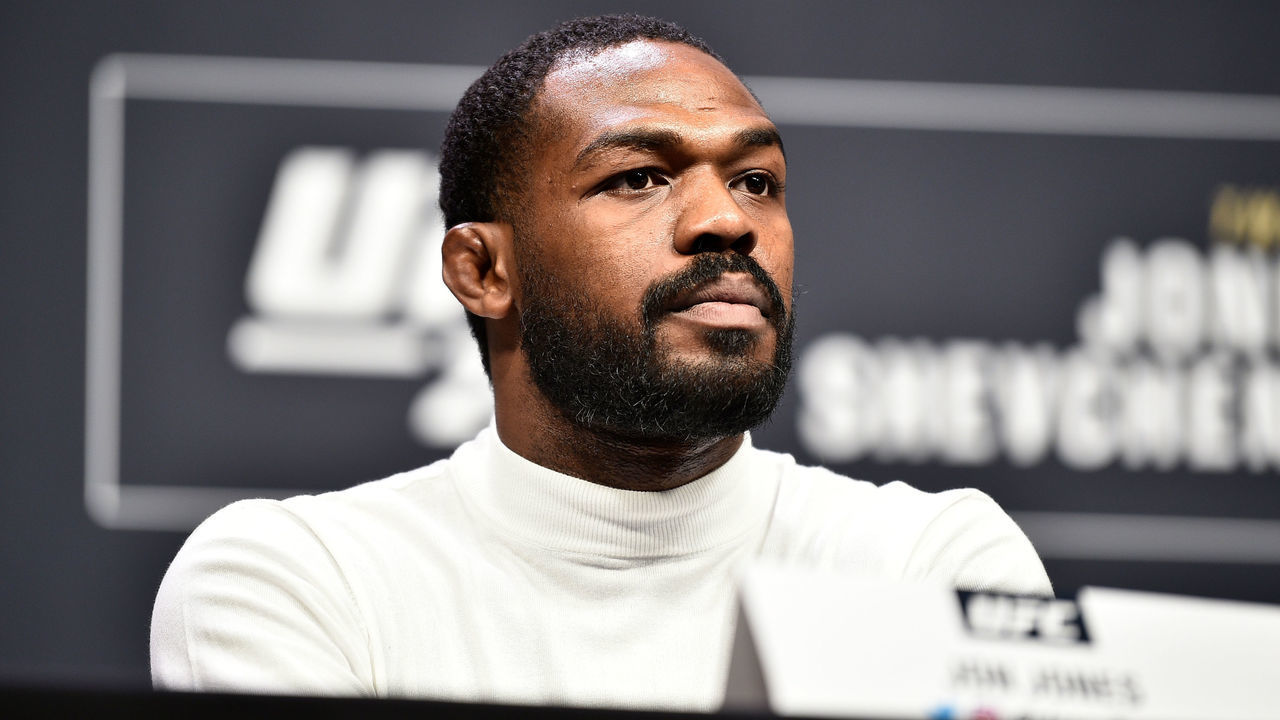 LAS VEGAS, NEVADA - DECEMBER 13: Jon Jones speaks to the media during the UFC 247 Press Conference at T-Mobile Arena on December 13, 2019 in Las Vegas, Nevada.