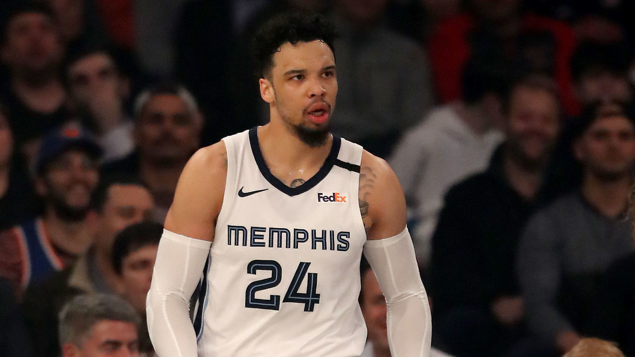 NEW YORK, NEW YORK - JANUARY 29: Dillon Brooks #24 of the Memphis Grizzlies reacts after drawing a foul in the first half against the New York Knicks at Madison Square Garden on January 29, 2020 in New York City.