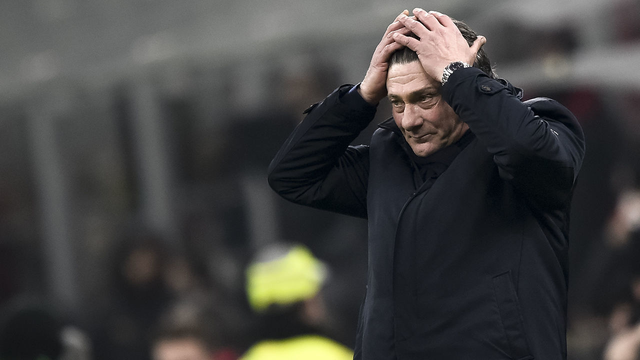 STADIO GIUSEPPE MEAZZA, MILAN, ITALY - 2020/01/28: Walter Mazzarri, head coach of Torino FC, looks dejected during the Coppa Italia football match between AC Milan and Torino FC. AC Milan won 4-2 over Torino FC after extra times.