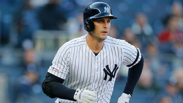 NEW YORK, NY - APRIL 03: (NEW YORK DAILIES OUT) Greg Bird #33 of the New York Yankees in action against the Detroit Tigers at Yankee Stadium on April 3, 2019 in the Bronx borough of New York City. The Tigers defeated the Yankees 2-1.