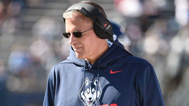 EAST HARTFORD, CT - OCTOBER 05: UConn Huskies head coach Randy Edsall during the game between the USF Bulls and the UConn Huskies on October 05, 2019 at Rentschler Field in East Hartford, CT. Photo by Williams Paul/Icon Sportswire via Getty Images)