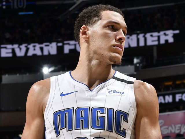ORLANDO, FL - JANUARY 24: Aaron Gordon #00 of the Orlando Magic looks on during the game against the Boston Celtics on January 24, 2020 at Amway Center in Orlando, Florida. Mandatory Copyright Notice: Copyright 2020 NBAE
