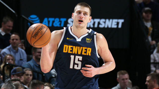 SALT LAKE CITY, UT - FEBRUARY 5: Nikola Jokic #15 of the Denver Nuggets dribbles the ball up court against the Utah Jazz on February 5, 2020 at vivint.SmartHome Arena in Salt Lake City, Utah. Mandatory Copyright Notice: Copyright 2020 NBAE