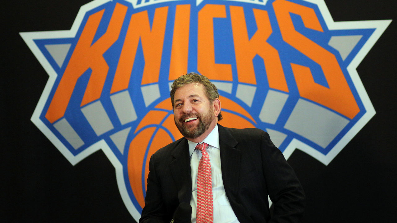 New York Knicks owner James Dolan at the Phil Jackson Press Conference introducing Jackson as the new president of the New York Knicks at Madison Square Garden, New York, USA. 18th March 2014. Photo Tim Clayton