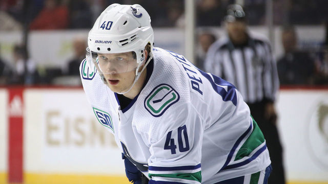 NEW YORK, NEW YORK - FEBRUARY 01: Elias Pettersson #40 of the Vancouver Canucks skates against the New York Islanders at the Barclays Center on February 01, 2020 in the Brooklyn borough of New York City.