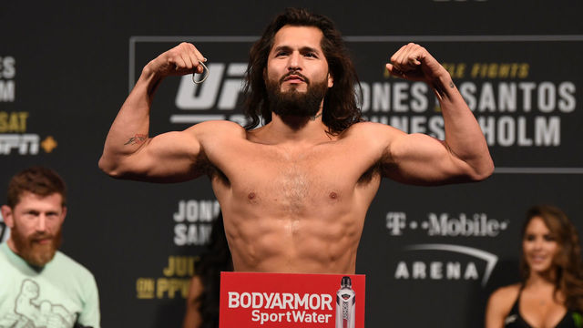 LAS VEGAS, NEVADA - JULY 05: Jorge Masvidal poses on the scale during the UFC 235 weigh-in at T-Mobile Arena on July 5, 2019 in Las Vegas, Nevada.