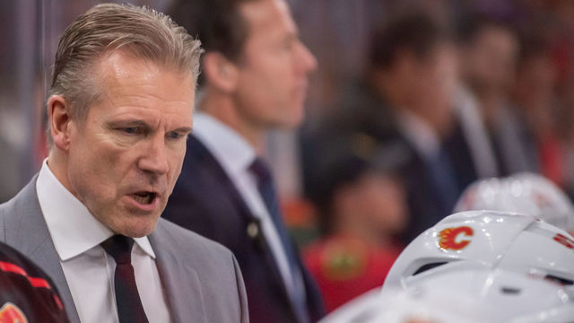 CHICAGO, IL - JANUARY 07: Calgary Flames head coach Geoff Ward is seen during a game between the Calgary Flames and the Chicago Blackhawks on January 7, 2020, at the United Center in Chicago, IL.