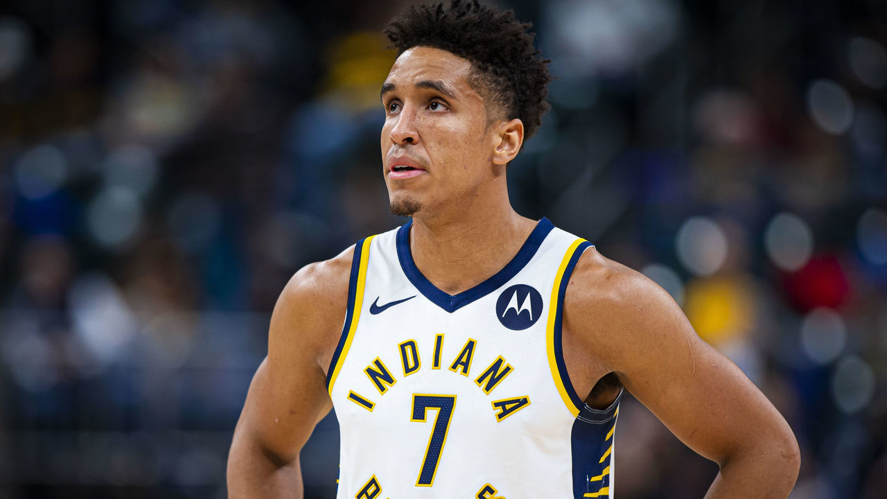 OKLAHOMA CITY, OK - NOVEMBER 12: Malcolm Brogdon #7 of the Indiana Pacers looks on during the game against the Oklahoma City Thunder on November 12, 2019 at Chesapeake Energy Arena in Oklahoma City, Oklahoma. Mandatory Copyright Notice: Copyright 2020 NBAE