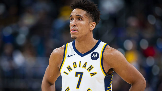 OKLAHOMA CITY, OK - NOVEMBER 12: Malcolm Brogdon #7 of the Indiana Pacers looks on during the game against the Oklahoma City Thunder on November 12, 2019 at Chesapeake Energy Arena in Oklahoma City, Oklahoma. Mandatory Copyright Notice: Copyright 2020 NBAE